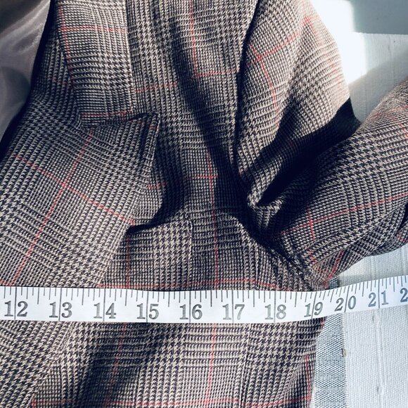 VINTAGE GIORGIO SANT'ANGELO Plaid Double Breasted Blazer Academia Wool Jacket - Picture 8 of 16